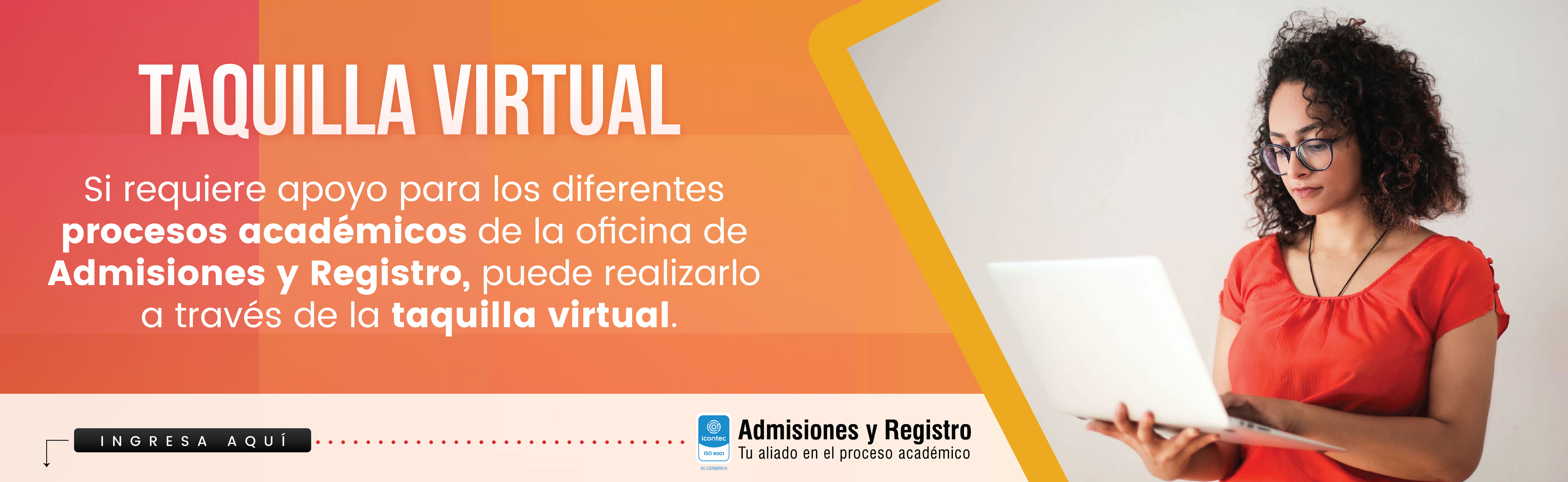 Taquilla virtual - Admisiones y Registro