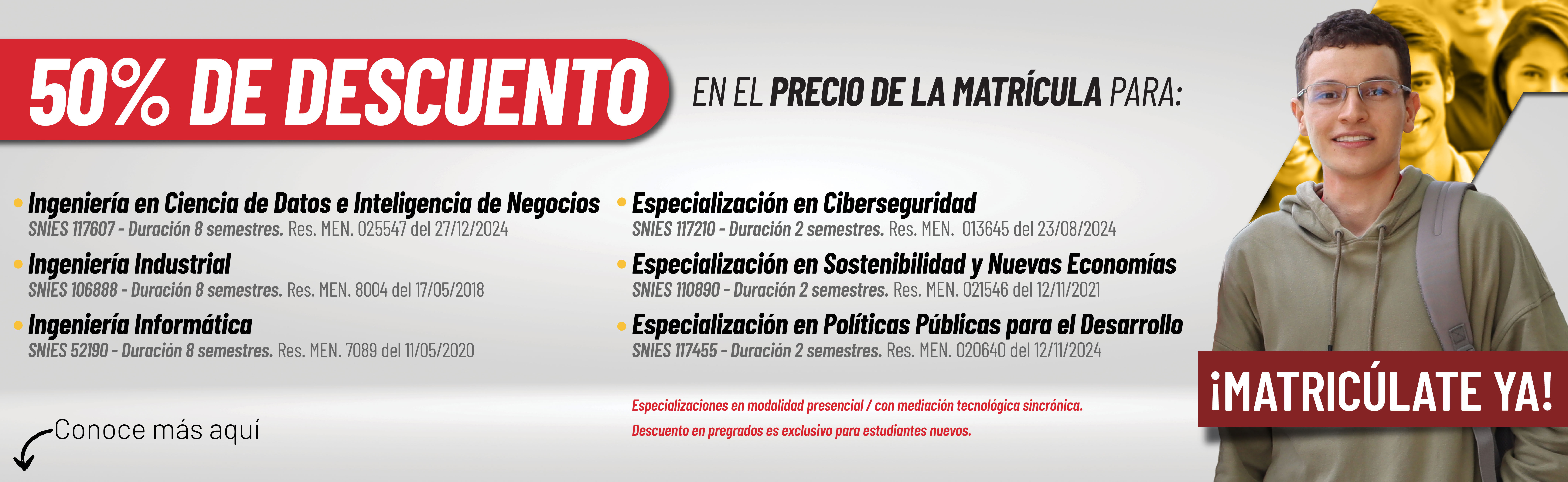 Descuento matrícula