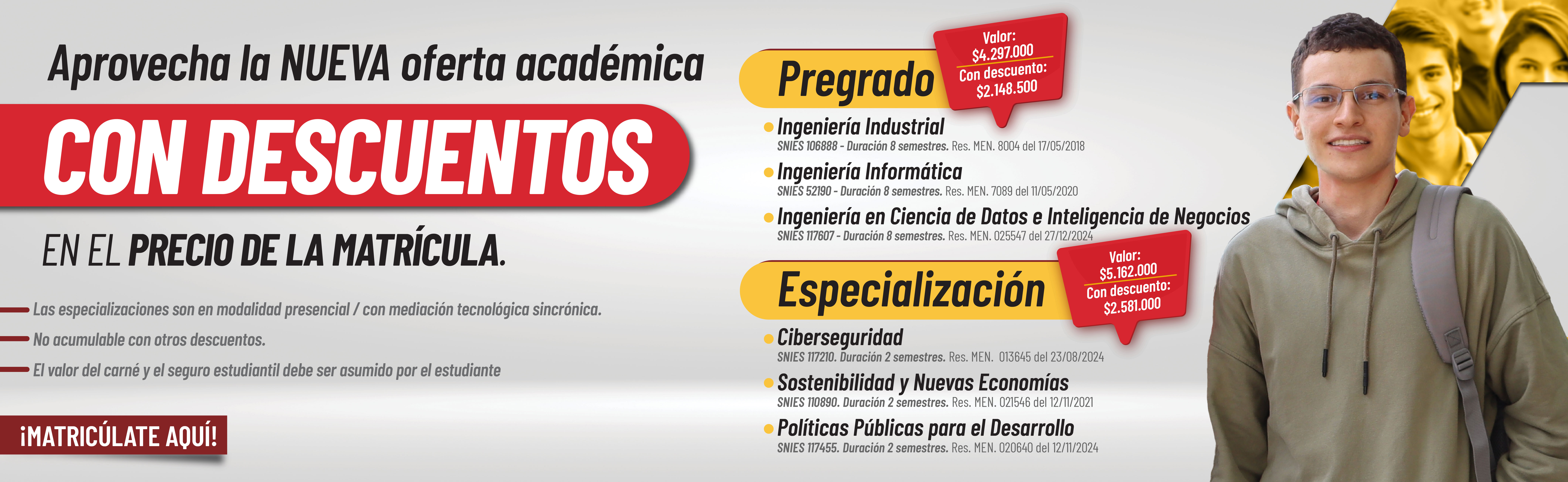 Descuentos ingenierías y posgrados