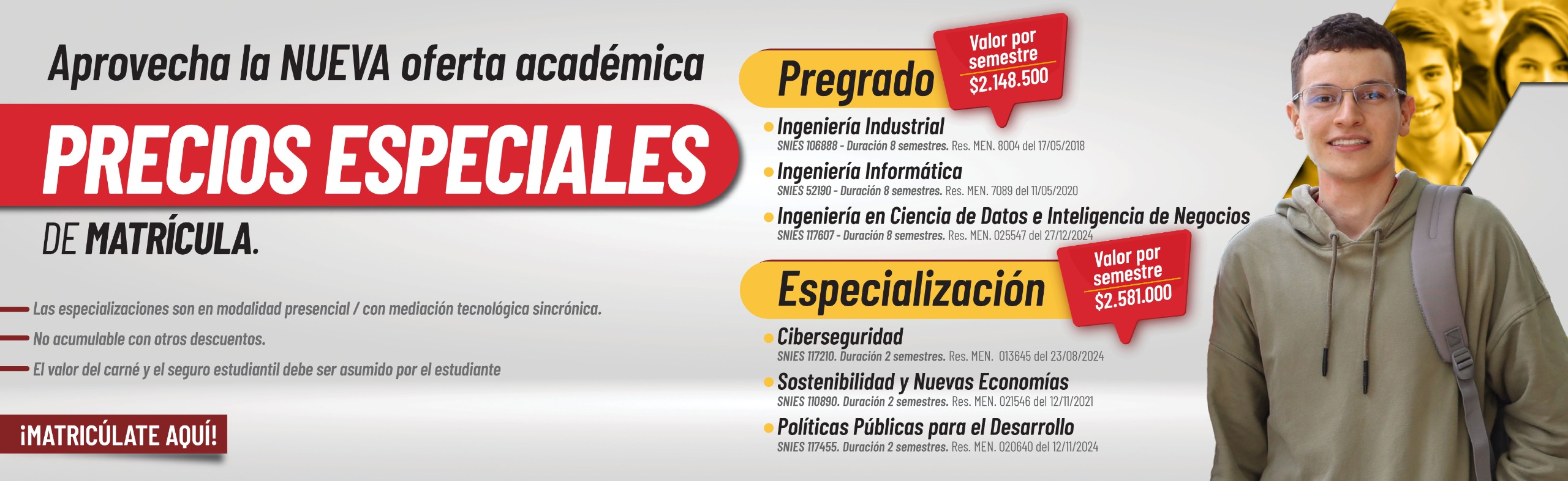 Precios especiales - Pregrado y Posgrado