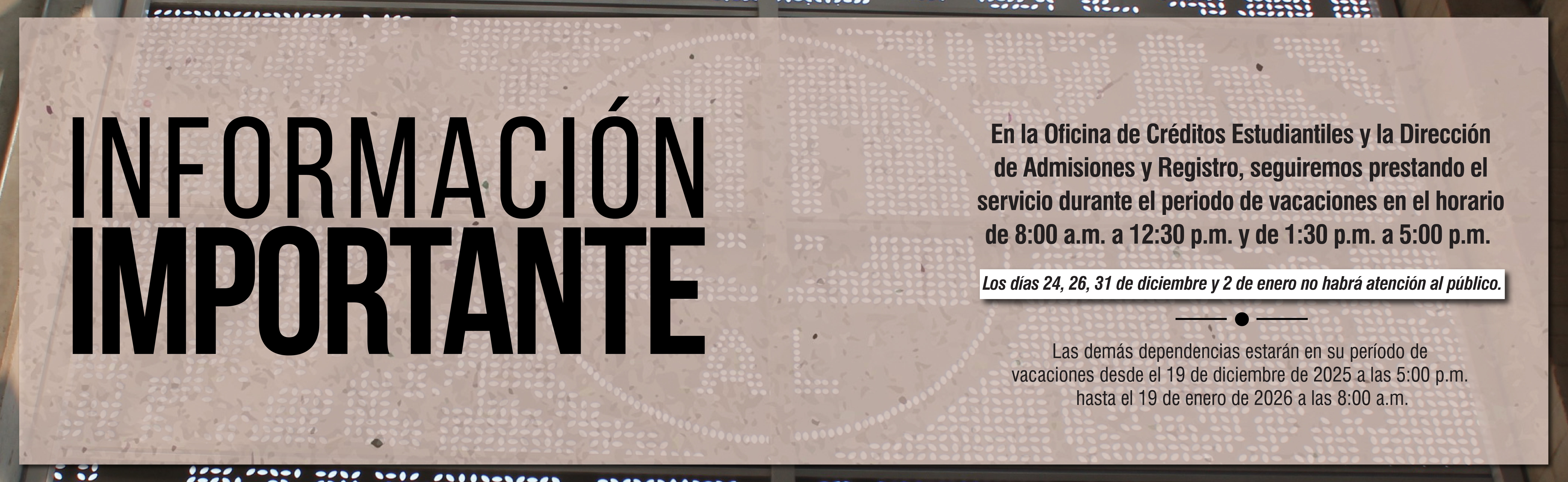 Banner información importante