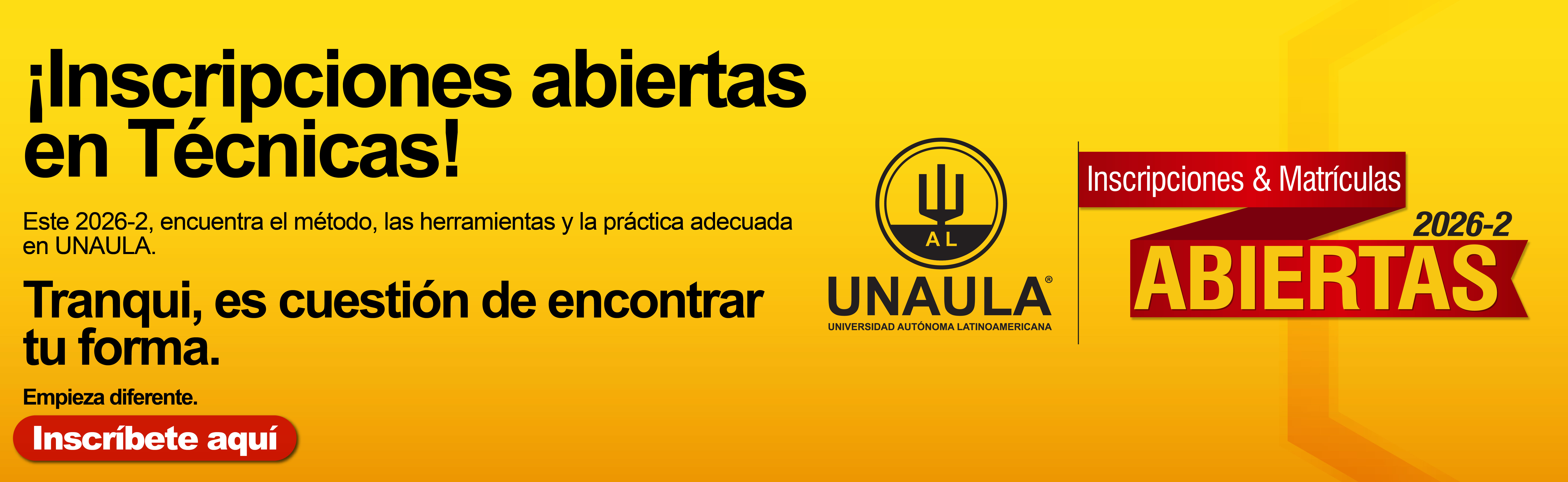 Banner inscripciones Técnicas 2026-2