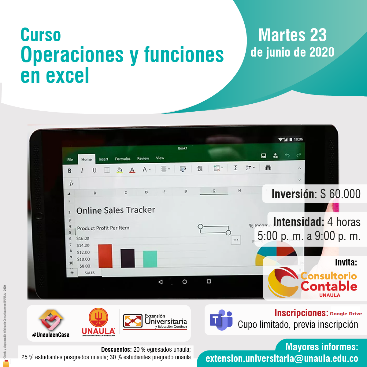 Curso de operaciones y funciones en Excel