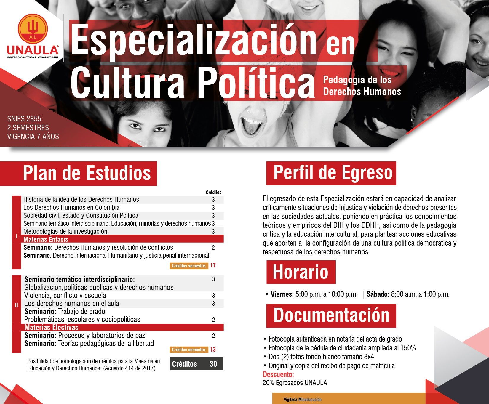 Especialización Cultura Política: Pedagogía de los Derechos Humanos