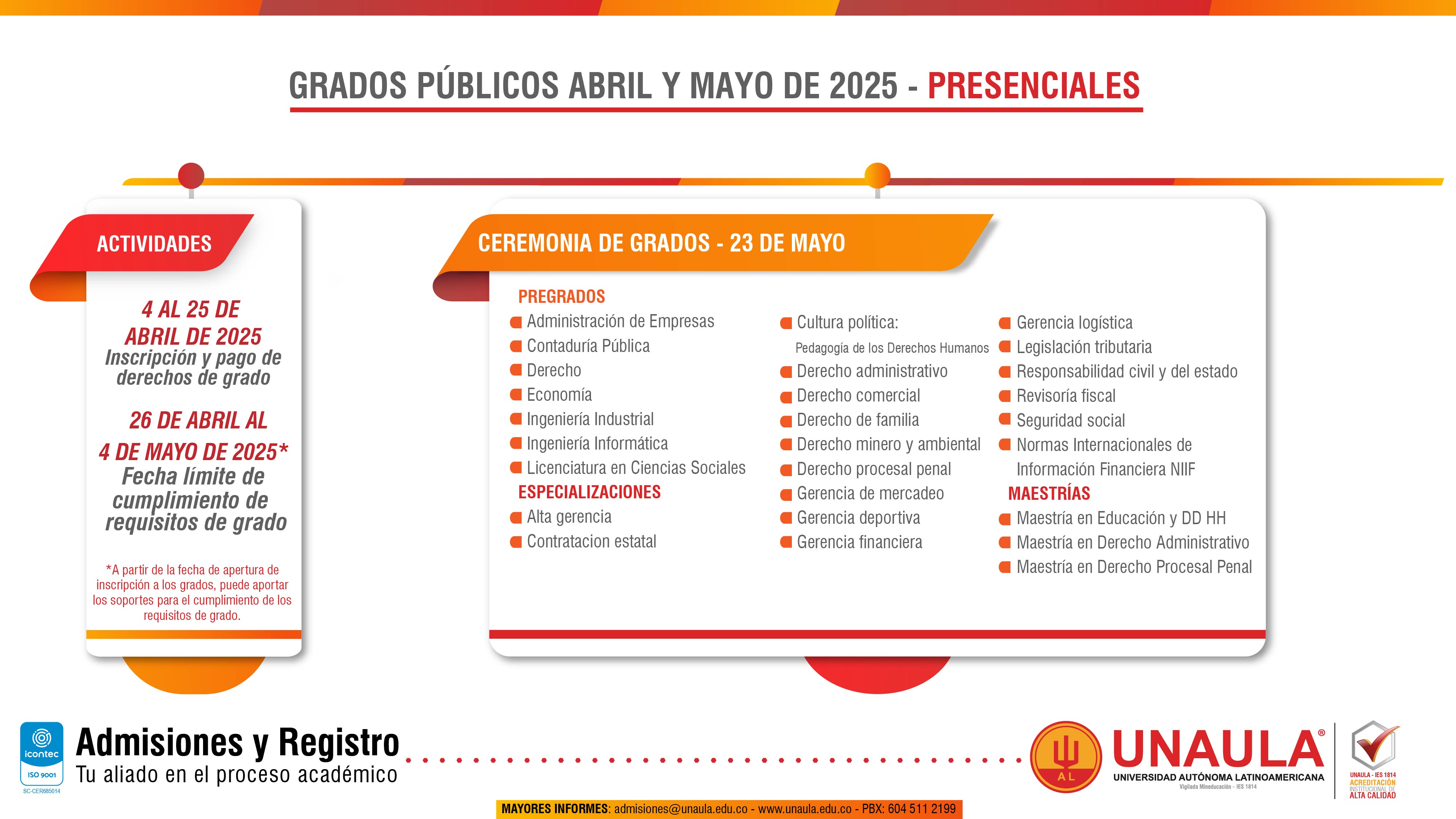 Grados - mayo - 2025