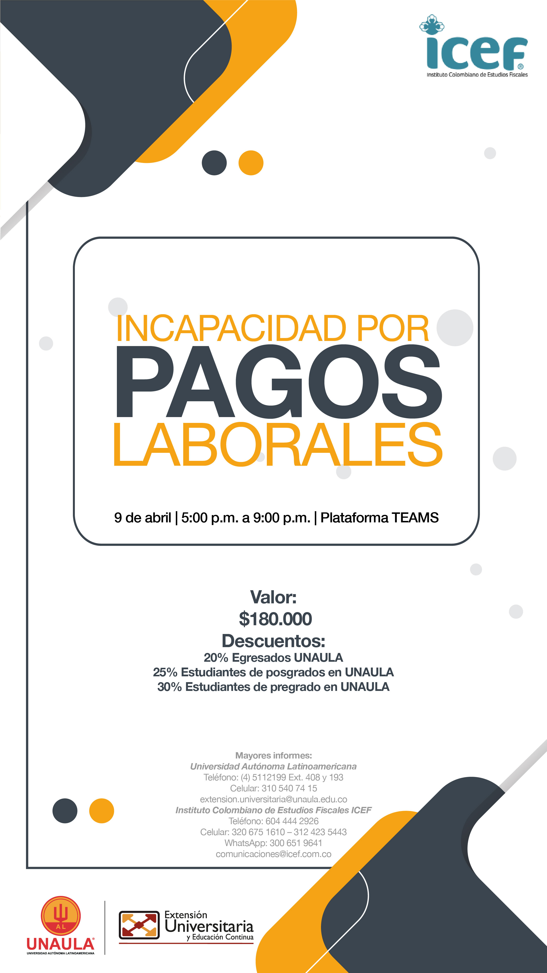 Incapacidad por pagos laborales