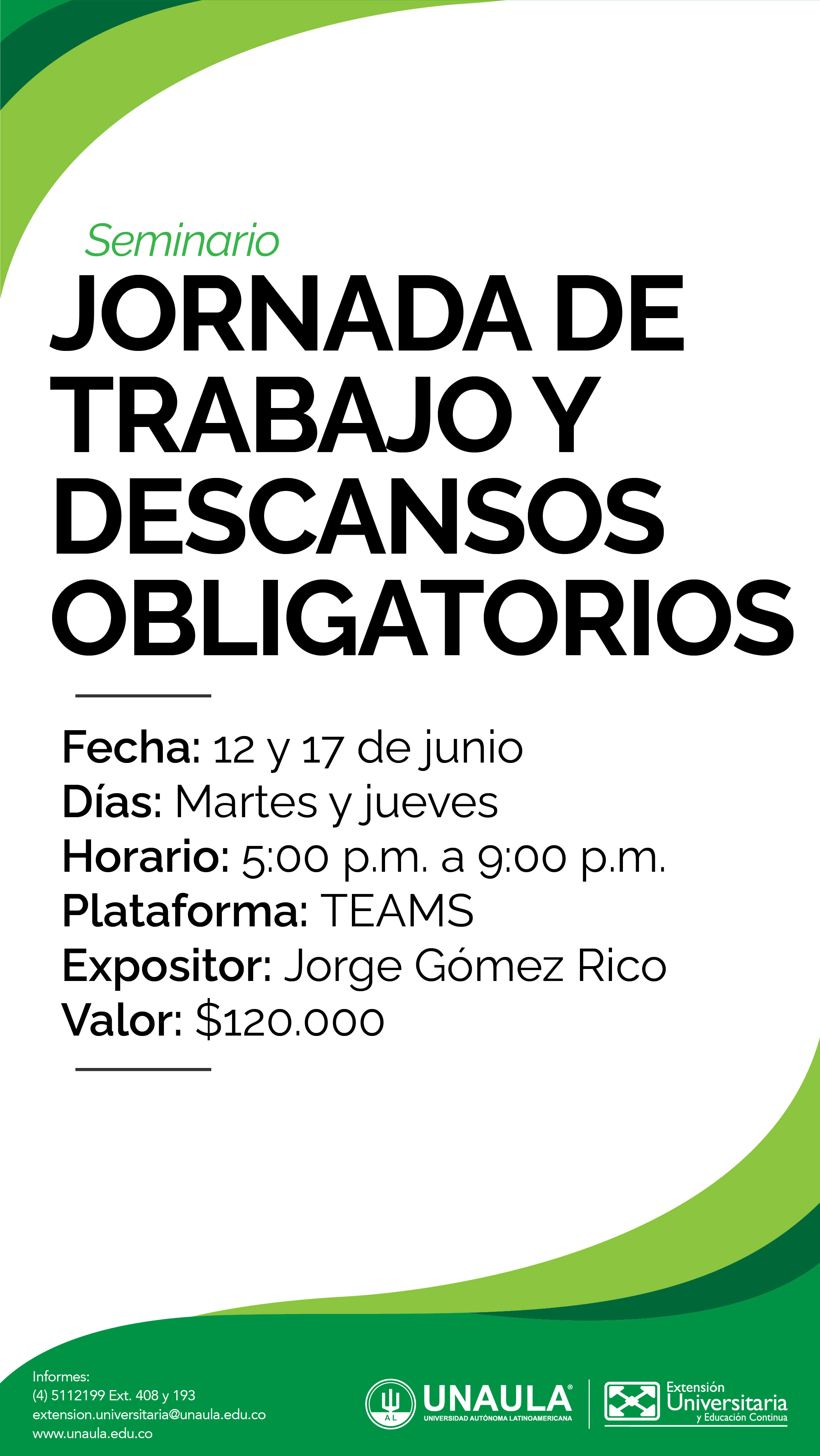 Jornada de trabajo y descansos obligatorios