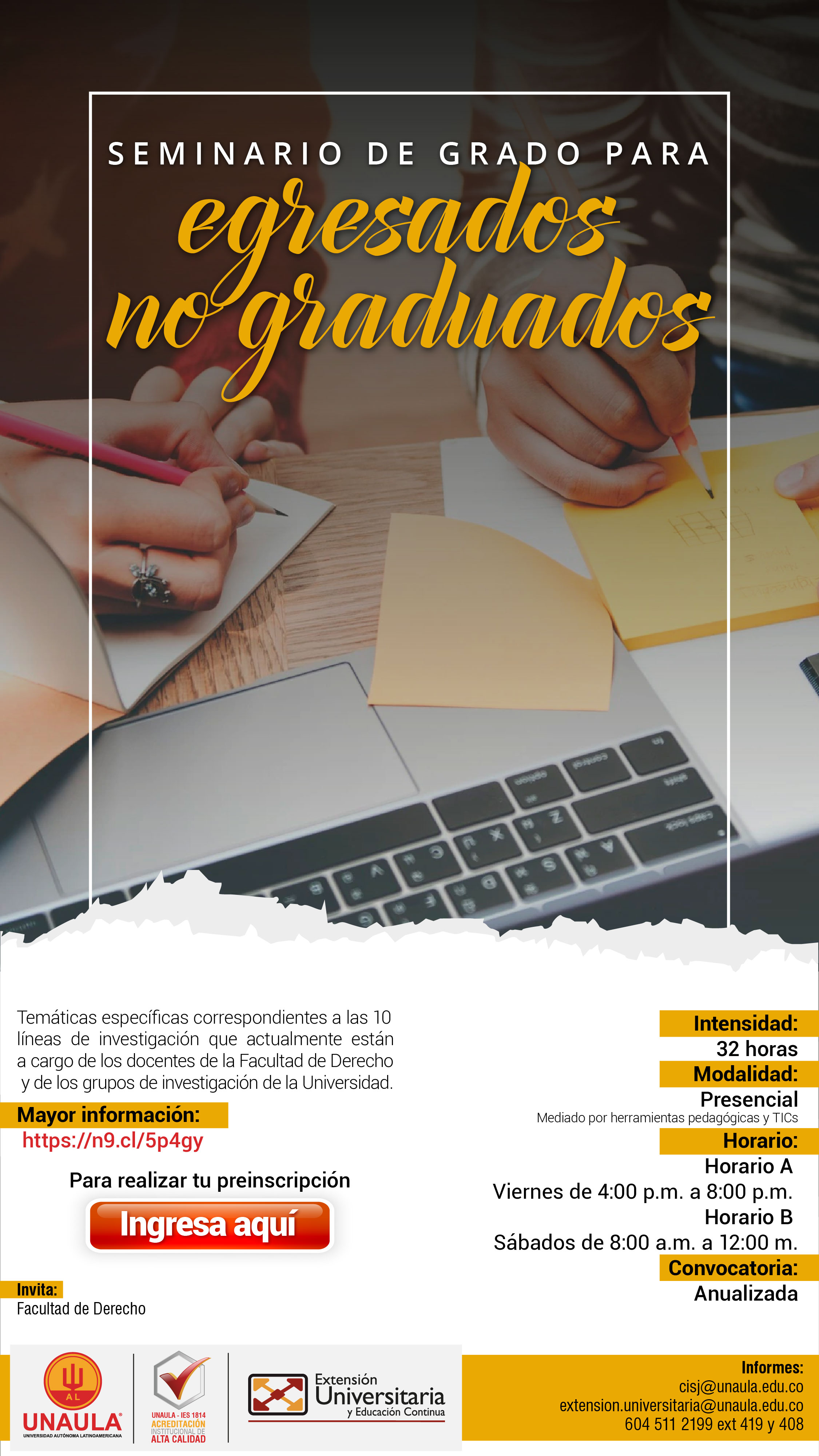 Seminario de grado para egresados no graduados