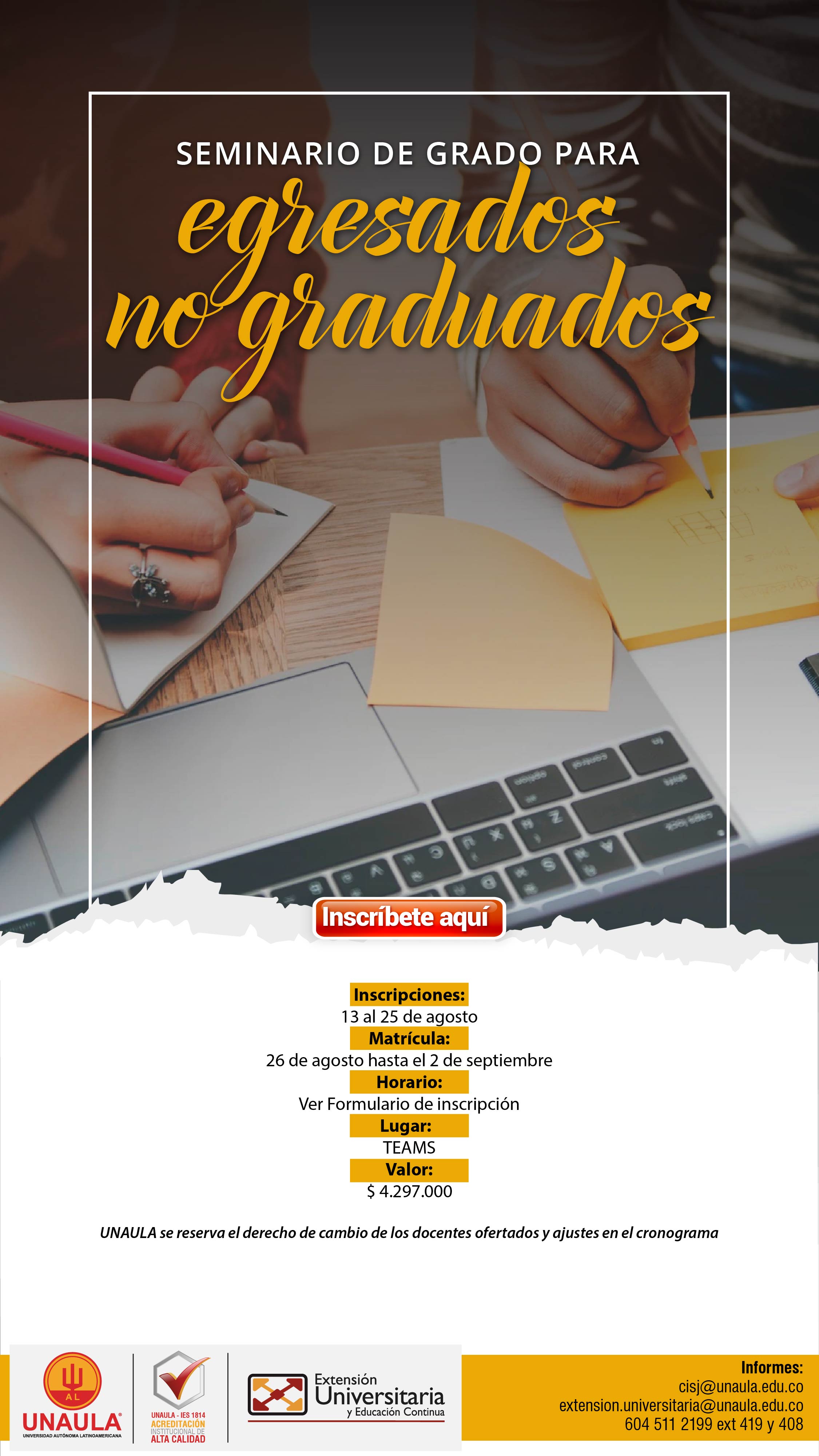Seminario de Grado para Egresados no Graduados